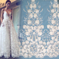 White Flower Sequin Embroidry Tulle Lace Fabric